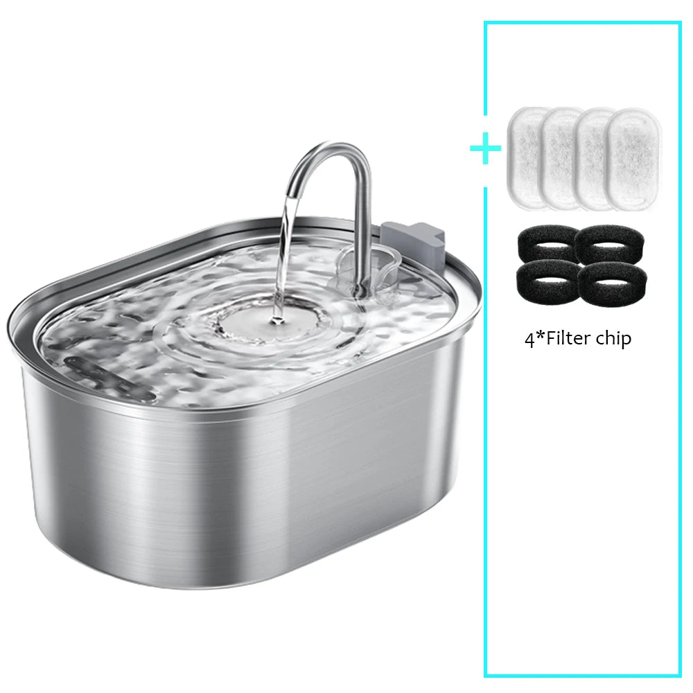 Smart Stainless Steel Pet Water Fountain for Cats & Dogs