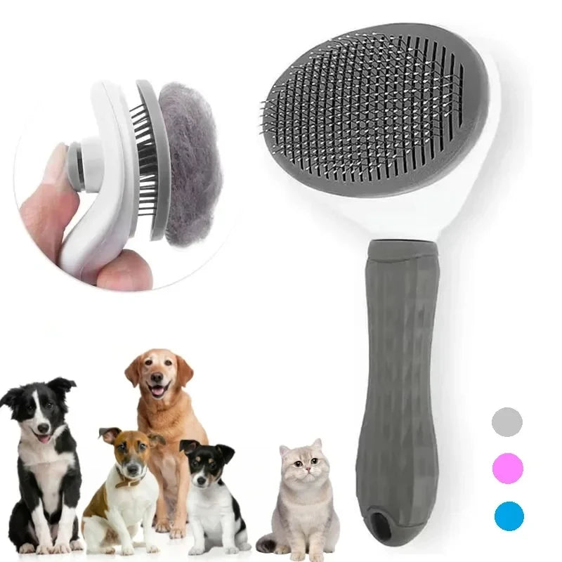 Self-Cleaning Pet Brush for Dogs & Cats | Hair Remover Comb