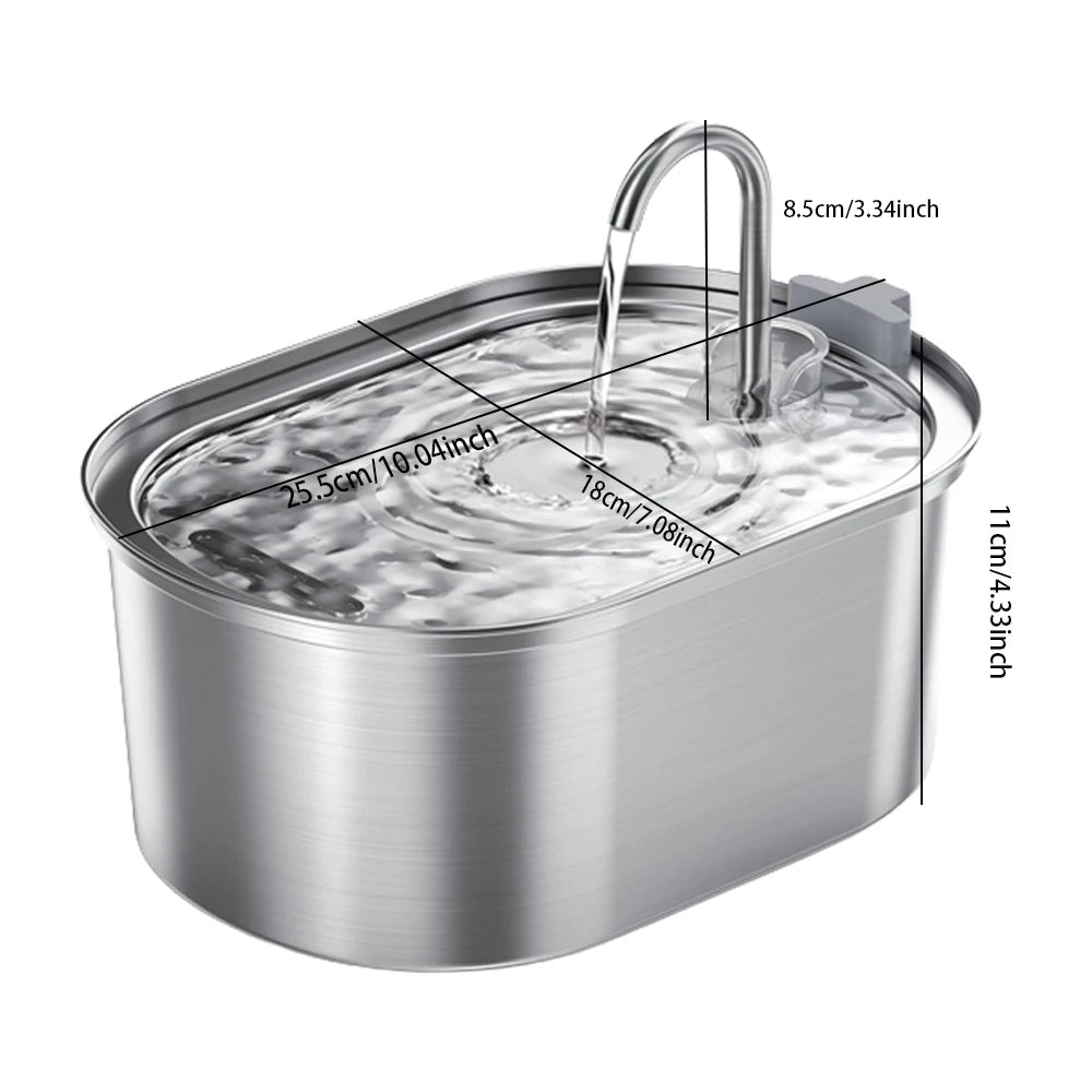 Smart Stainless Steel Pet Water Fountain for Cats & Dogs