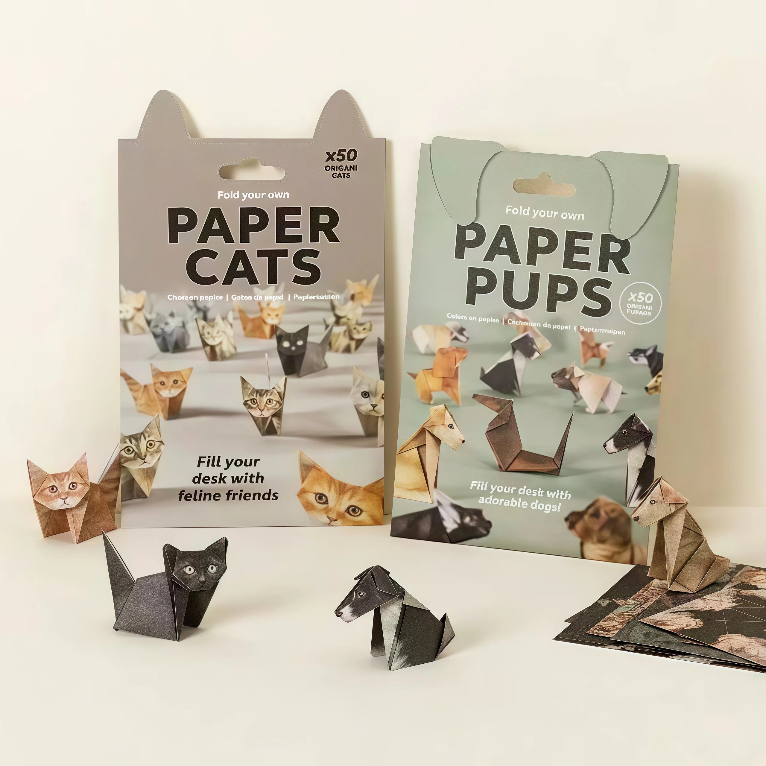 50PCS DIY Animal Origami Kit – 3D Paper Folding Craft Set for Kids & Adults